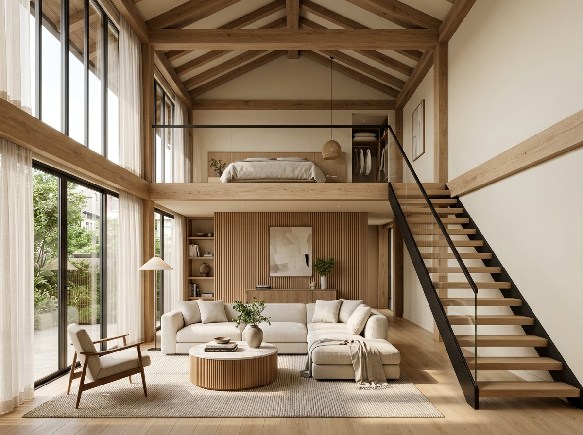 Living Area dan Tangga Mezzanine